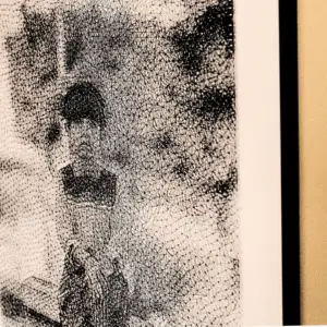 Foto op spijkers en draad gemaakt, art