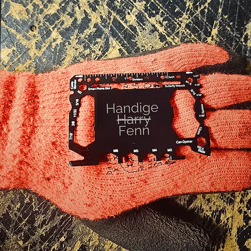 Tekst op handig stuk gereedschap